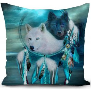 Trahoo-Housse De Coussin Canape Decoration Salon Loup Cadeau Femme Housse Coussin Pour Canap&eacute; Wolf 40x40 Cm Chambre Deco Exterieur Decoratif - Neuf