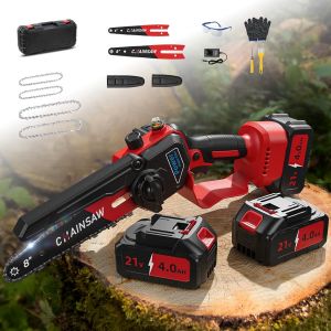 JEXNOVASHOP-Mini Tron&ccedil;onneuse &agrave; Batterie 6 et 8 Pouces, 8000mAh Tronconneuse Electrique Sans Fil pour Jardin, 1200W Brushless Tron&ccedil;onneuse Elagueuse sur Batterie, D'huile Automatique, Compatible avec - Neuf