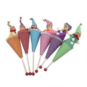 6pcs R&eacute;tractable Clown Souriant Jouet Poup&eacute;e Dr&ocirc;le T&eacute;lescopique Cache-Cache Jouer Stick Peluche Poup&eacute;e Jouet - Neuf