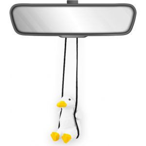 KAL-D&eacute;coration &Agrave; Suspendre En Forme De Canard Blanc 100 % Fait &Agrave; La Main &iquest; Jolie Figurine De Canard En Bois Peint &Agrave; La Main Pour Miroir De Voiture Accessoires De D&eacute;coration Cadeaux - Neuf