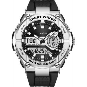 Montre De Sport Militaire Digitahl Analogique Pour Homme Avec Alarme,Chronom&egrave;tre,Montres &Eacute;lectroniques,R&eacute;sistantes Aux Chocs,Led,&Eacute;tanche En R&eacute;sine - Neuf