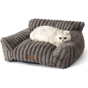 Subzonal-Panier Petit Chien, Lit Pour Chat Antidérapant Et Lavable, Canapé Pour Chiens Peluche En Moelleux, Interieur Coussin Pour Animaux De Taille Moyenne Et Petite (Gris, 65x44x30cm) - Neuf