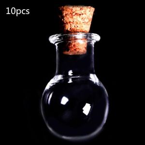 Lot De 10 Mini Bouteilles En Verre Avec Bouchon En Liege, Bocaux Transparents, Petits Flacons De Mariage, Messages, Bijoux, Bricolage, Gris Clair - Neuf