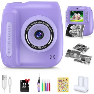 CMWX-Appareil Photo Instantané Enfant, Vidéo HD 1080P Appareil Photo pour Enfants, Appareil Photo Numérique Jouet Enfant, Cadeaux Filles Garçons de 3 à 12 Ans - Neuf
