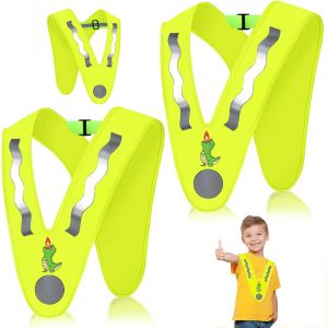 Acdsgd-2 Pi&egrave;ces Gilet Reflechissant En V Enfant, Jaunes R&eacute;flecteur Haute Visibilit&eacute; S&eacute;curit&eacute; Gilet, Licorne Gilet De S&eacute;curit&eacute; Pour Enfant Pour 2-12 Ans Enfants, Pour Sport, Course, Cyclisme, Ecole - Neuf