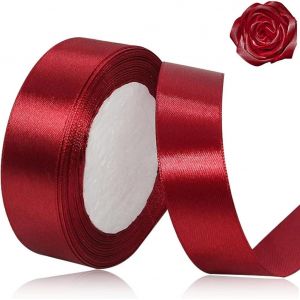 Ruban En Satin Bordeaux De 20 Mm Pour Décorations De Fête De Noël, Emballage Cadeau, Artisanat, Fête De Mariage, Noël, N?uds Pour Cheveux, Bouquets Floraux, Anniversaires, Fêtes Prénatales (Bordeaux) - Neuf