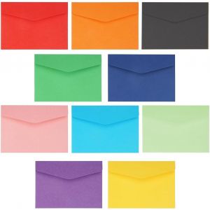 Lot De 100 Mini Enveloppes Colorées Pour Lettres, 11,5 X 8,2 Cm Mignonnes Petites Enveloppes Pour Mariages, Fêtes, Fournitures De Fête D'anniversaire (10 Couleurs) - Neuf