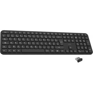 MDY-Clavier Slim sans-Fil, Récepteur 2.4 GHz, Extra-Fin, Clavier Français AZERTY, Conception Minimaliste, Compatible avec PC Mac Ordinateur Portable, 100044 - Neuf