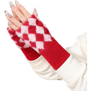 Mitaines Demi Doigts Femme,Gants En Tricotés Sans Doigts,Mitaines Courts Hiver Et Automne,Moufle À Écran Tactile Chauds,Manchons Bras Gants Pour Travail Ski Ecrire Conduire Voyage - Neuf