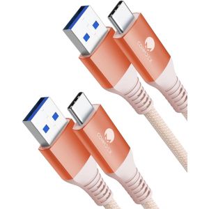 c&acirc;bles USB C courts 20cm/0,2m 10 Gbps USB 3.1 Gen2 Type C Android Auto QC3.0 3,1A USB A vers C Chargeur rapide pour Samsung Note20 Galaxy S23/S22/S21 Z Flip 5 Tab S9 Pixel 8 Pro Gris - Neuf