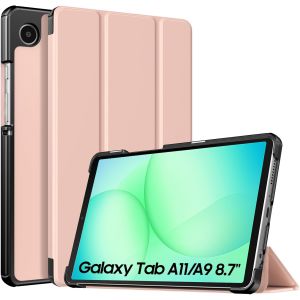 LORANKA-Coque Compatible avec Samsung Galaxy Tab A11/A9 8,7 Pouces (2025/2023), &Eacute;tui de Protection Fin et L&eacute;ger avec Dos en PC Rigide, Rose - Neuf