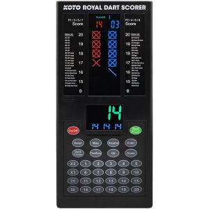 acdsgd-KOTO - Compteur Royal de Fl&eacute;chettes avec 40 Jeux, Dart Scorer, Affichage du Score & Fixation, pour 8 Joueurs, Aliment&eacute; par Piles - Neuf