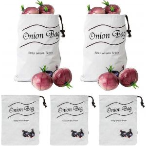 Lot De 5 Sacs De Conservation Pour Pommes De Terre Et Oignons - 35 X 25 Cm - Sacs À Pommes De Terre Avec Cordon De Serrage | Sac À Pommes De Terre Avec - Neuf