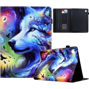 Naeryut-Coque Pour Samsung Galaxy Tab A9 Plus 11"" Etui Tablette Sm-X210 X215 X216b Housse Pu Cuir Flip Support Portefeuille Protection Tablette Samsung Galaxy Tab A9 Plus Coque,Le Loup Étoilé - Neuf