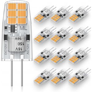 G4 Lampe Led 2w, Ac/Dc 12v Led G4 Mini Ampoule De Remplacement Pour Halogène 20w, Blanc Froid 6000k, Ampoules Led Non Dimmable, Pas De Scintillement Ampoules Paquet De 10 - Neuf