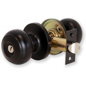 Bello &iquest; B&eacute;quille pour Porte &iquest; Poign&eacute;e avec Serrure Tubulaire pour Porte Int&eacute;rieure en Bois &iquest; Finition Laiton Poli &iquest; Kit Complet avec P&ecirc;ne et 3 Cl&eacute;s - Neuf