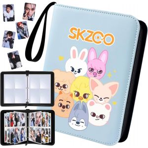Chicslick-Stray Kids Porte Cartes Photo Skz Skzoo Album De Scrapbooking Album De Cartes Entra&icirc;neurs Albums De Cartes Avec 400 Pochettes De Cartes - Cadeaux Kpop Merch (Blue)[J378] - Neuf