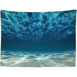 Kalanka-Tapisserie Murale D&eacute;corative Chambre - Oc&eacute;an Mer Silence Plong&eacute;e Aquarium Plage &Eacute;t&eacute; - 200 X 150 Cm Grand Papier Peint Tissu Tapestry Aesthetic Wall - D&eacute;coration Panoramique - Neuf