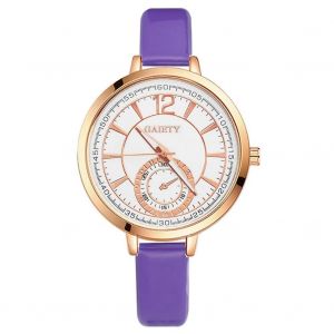 Gaiety Femmes Mode Casual Affaires Pu Bracelet Montre Quartz Montre Analogique Robe Montre-Bracelet (Violet) - Neuf