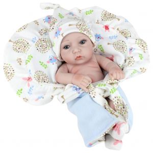 Mini Poupee Bebe Garcon Realiste, Jouet, Corps Entier, En Silicone, Avec Couette, Chapeau Et Chaussettes - Neuf