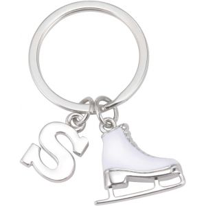 KAL-Porte-Clés Patin À Glace Porte-Clés Patinage Artistique Porte-Clés Breloque Patinage À Glace Initiale Porte-Clés Décoration De Noël D'Hiver Cadeaux Pour Femmes Filles - Neuf