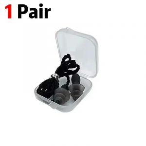 Euty-Bouchons D'oreilles En Silicone Antibruit,1 &Agrave; 10 Paires,Bouchons D'oreille R&eacute;utilisables Avec Corde,Bouchons D'oreille En Caoutchouc &Eacute;tanches Pour Natation,Livr&eacute;s Avec Bo&icirc;te-1 Pair Black - Neuf