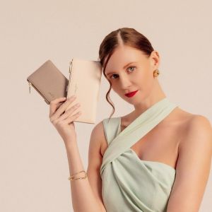 TZF-- Portefeuille Compagnon Femme Simili Cuir - Porte-Cartes Long Porte-Monnaie Cuir synthétique PU - Poche à Billets et Pièces - Gris - Neuf