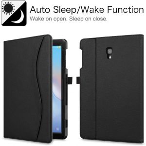 Housse Pour Samsung Galaxy Tab A 10.5 Pouces 2018 Sm-T590/T595 - Coque De Protection Multi Angles Etui Case Cover Fonction Sommeil/Réveil Automatique Avec Pochette De Cartes, Noir - Neuf