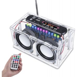 Kit de Soudure pour Haut-Parleur &Eacute;lectronique DIY - Amplificateur Bluetooth avec Radio FM - Mini St&eacute;r&eacute;o Domestique avec Voyant LED - Bo&icirc;te de Haut-Parleur - Neuf