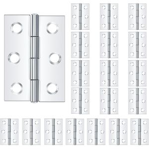 20 Pi&egrave;ces Charni&egrave;res de Porte Meuble, Charni&egrave;res en Acier Inoxydable, Paumelles Charni&egrave;re Connecteurs pour Piano Meubles Armoire Porte Tiroir - Neuf