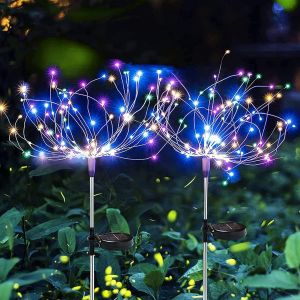 Kal-Guirlande Lumineuse Lampe Solaires Lumières 120 Led Pour Jardin Maison Chambre Mariage Halloween Noël Eclairage De Fée Rgb 2 Kit - Neuf