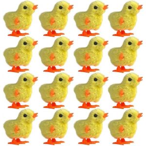 Lot de 16 poulets sauteurs fantaisie en peluche avec chaîne, accessoires de fête pour enfants - Neuf