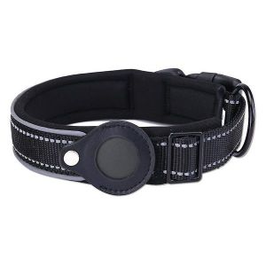 Collier Réfléchissant Et Robuste Pour Chien Avec Poche Airtag ¿ 3,2 Cm De Large, Imperméable, Confortable, Disponible En Tailles Xl, L Et M Pour Chiens Actifs - Neuf