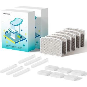 6pcs Filtre Fontaine Eau Chat, Filtre De Remplacement Pour Fontaine À Chat Pf1 Et Pf1l, Système De Filtration En 8 Étapes, Charbon Actif Pour Une Eau Propre - Neuf