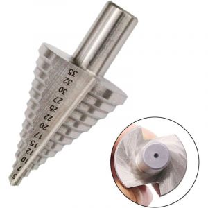 Foret conique étagé, 13 étapes 5 mm-35 mm HSS Foret étagé 4241 Foret étagé Outil de coupe-trou en titane à pointe conique à pointe hexagonale Kit d'outils HSS pour acier, bois, plastique, etc - Neuf
