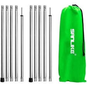 Eryi-Sanlike Poteaux De Tente Telescopique Camping En Acier Inoxydable 2m, Bâtons De Tente Pliants Camping Et Famille, Lot De 2 Tige Réglables Arceaux De Tente Mât De Tente Poteau De Remplaceme - Neuf