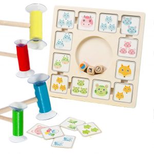 Jeu De D&eacute;s En Bois Avec 96 Cartes Pour Enfants De 4 Ans Et Plus. - Neuf