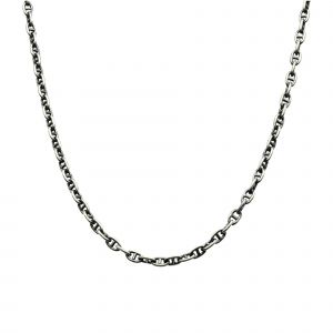 Chaine Homme Maille Marine Argent Massif Vieilli - Neuf