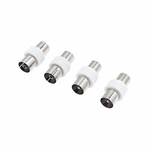 MEVRONISSHOP-4x Convertisseurs connecteurs antenne TV m&acirc;les et femelles, adaptateur c&acirc;ble coaxial femelle vers femelle, prise coupleur coaxial RF PAL m&acirc;le vers m&acirc;le - Neuf