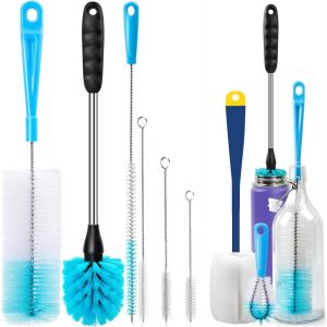 Kalanka-Goupillon Biberon,Brosse Nettoyage,Brosse À Bouteille Avec Long Manche,Accès Facile Aux Coins Et Aux Recoins,Goupillon De Nettoyage Pour Tasse,Verre,Biberon,Paille,Thermos Et Divers Récipient - Neuf