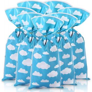 Lot De 50 Sacs De Fête Vides Pour Bonbons Et Bonbons Bleu Ciel Sacs À Bonbons Pour Fille Et Garçon Petits Sacs À Bonbons Avec Nuages Blancs Pour Anniversaire, Noël, Halloween - Neuf