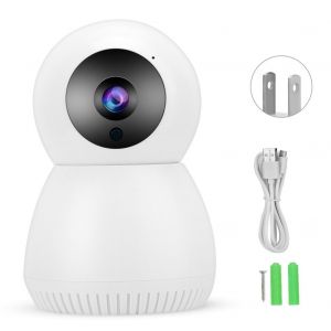 Camera panoramique sans fil 1080p avec audio bidirectionnel et stockage cloud PIR pour enfants et animaux domestiques (prise americaine) - Neuf