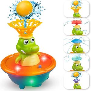 Jouet De Bain, Crocodile, Jet D'eau Automatique, Jouets De Bain Lumineux Pour Bébé Pour Baignoire, Piscine, Jeu D'arrosage À Induction, Jouets De Douche Pour Baignoire Et Cadeau Pour Enfants - Neuf
