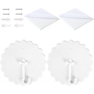 Lot de 2 crochets de plafond autocollants pour moustiquaire avec vis de base, crochets de plafond sans perçage, accessoires de moustiquaire sans clous pour la maison - Neuf