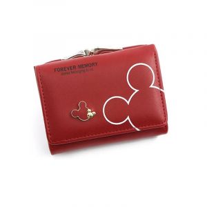 Portefeuille Mickey Mouse De Dessin Anim&eacute; Disney Pour Femmes,Porte-Monnaie En Cuir Pu,Mini Portefeuilles Courts Pour Filles,Sacs,Accessoires De Mode.Red Mickey. - Neuf