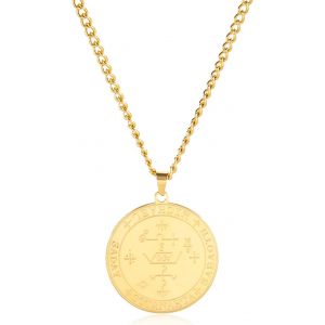 Kal-Collier Avec Pendentif St Michael Pour Homme Et Femme - M&eacute;daillon Ange Gardien - Archange Michael - Pendentif De Protection Spirituelle - Amulettes Religieuses - Neuf