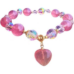Eryi-- Bracelet Pierre Naturelle Femme - Perles Naturelles - Fait Main - Marque Française - Améthyste, Quartz Rose, Pierre De Lune, Citrine, Jade, Chakras - Qualité Premium - Neuf
