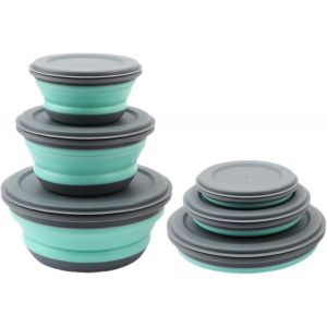 Checarzhn--No1-Bol Saladier Pliable Avec Couvercle Lot De 3, Boîte Lunch Silicone Contenant Stockage Conteneur De Stockage Des Aliments Allant Au - Neuf
