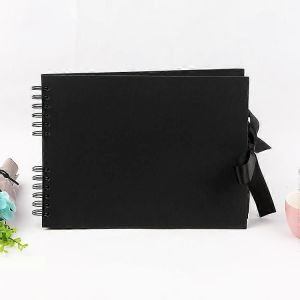 Album photo Scrapbook - Album souvenir DIY Notre livre d'aventure avec kit d'accessoires DIY 80 pages A4 Papier kraft ou anniversaire de mariage Voyage Noir - Neuf