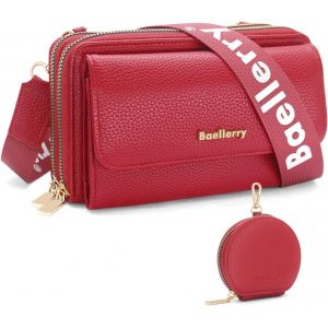 RFCBC-Sac Bandoulière Femme, Petit Sac a Main Bandoulière Femme en Cuir PU Sacs pour Téléphone Portable avec Réglables Bandoulière 8 Emplacements de Carte Sacs Bandoulière Besace Sacoche - Neuf